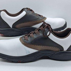 Foot Joy Golf Shoes 11M Soft-Joys Sierra Brown & White W/ Black Leather Oxford